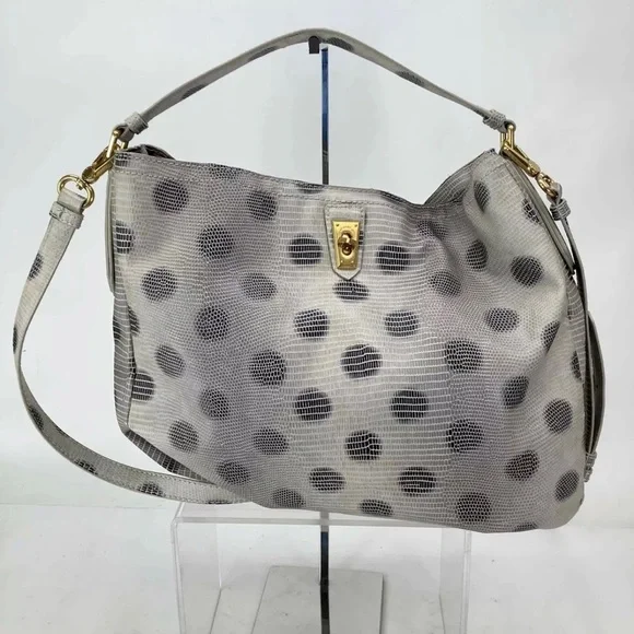 Marc Marc Jacob’s Great grey polkadot reptile embossed bag - Picture 3 of 5